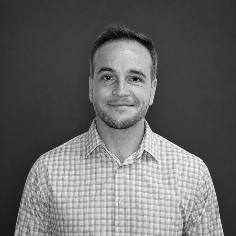 Black and white portrait of Ryan Gagliardi