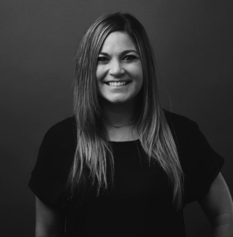 Black and white portrait of Stephanie Dellinger
